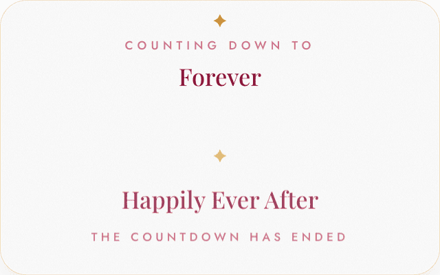 Classic theme happily ever after message shown once the date has passed