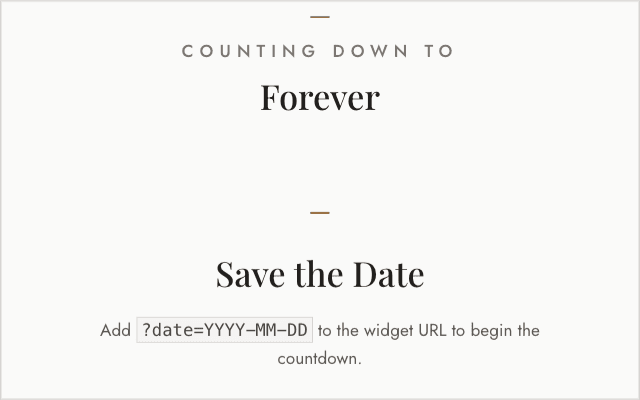 Gallery theme setup hint shown when no date parameter is provided